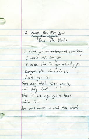I Wrote This for You